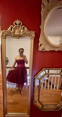 Betsy Johnson Strapless Dress Size 6 ~ Burgundy ~ Missing Back Bow