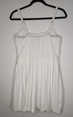 NEW~TRIXXI Cream Sleeveless Pleated Mini Dress Party Beachy Vacation M $56