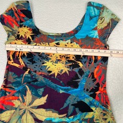 Peruvian Connection Dress Medium Multicolor Tropical Floral Stretch