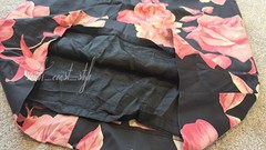 KAREN MILLEN – Black & Pink Floral Patterned Halter Neck Bodycon Dress Size 10