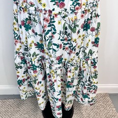 Nautica Jeans Co. Ankle Length Smocked Ruffled Floral Maxi Dress size Medium