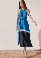 NWOT Ann Taylor Petite Striped Midi Halter Pocket Dress Sz 00P (no Belt)