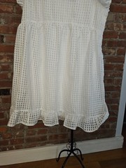 Jodifl White Checked Overlay Lined Large Dress With Ruffles NWT MSRP$47
