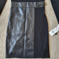 Women’s BCX Bodycon Faux-Leather Long Sleeve Sweater Dress – Black – Size M –NWT