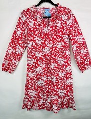 NWT Draper James Women&rsquo;s Dress Size M Magenta Hibiscus Floral Mini Summer Cotton