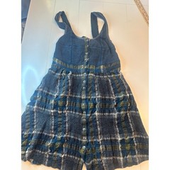 Free People Pinafore Dress Women S Plaid Cottagecore Wool Blend Boho Grunge Indy