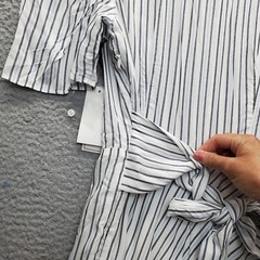 1.STATE Shirt Dress Womens S Multi Striped Puff Sleeve Asymmetrical Hem Side Zip