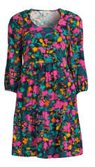 The Pioneer Woman Womens Dress Size XXL Black Cross Hatch Floral Raglan Sleeve