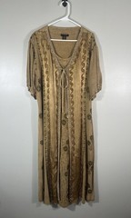 Magic Dress Womens 2X Boho Gypsy Ren Faire Peasant Embroidered Rayon Read