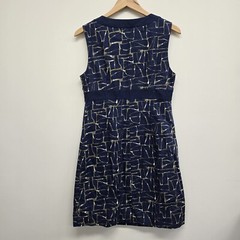 Boden Womens A-Line Notch Neck Shift Dress Sheath Navy Blue US 8R Cotton