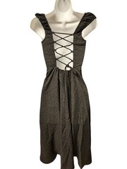ASTR The Label NWT Crinkle Shoulder Midi Dress Sz S Black Sleeveless Whimsygoth