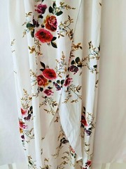 Zaful Maxi Dress Back Tie Close Side Criss Cross Split Floral Print M NEW #12150