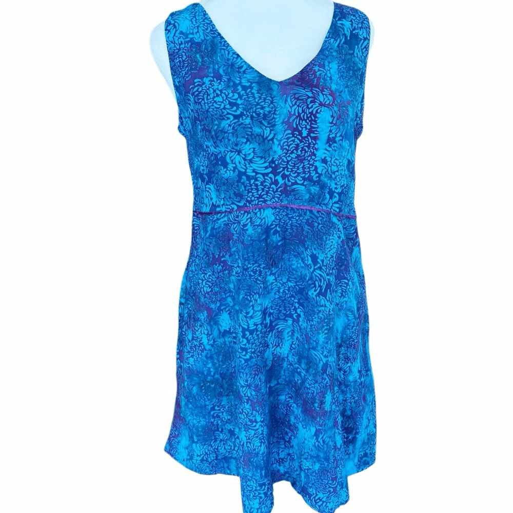 Eagle Ray Traders Original Designs v neck rayon sleeveless dress size Small.