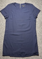 Lulus Sheath Navy Blue Casual Dress Sleeveless Lined Back Zip Women Sz L
