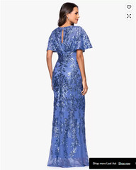 Betsy & Adam Women’s Sequin detail Flutter Sleeve Gown Size 8