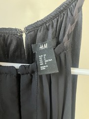 H&M Black Chiffon Halter Neck Knee Length Lined Dress Size 2 Regular Solid