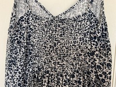 Gap Blue White Floral Fit & Flare Cami Sundress Dress Size M