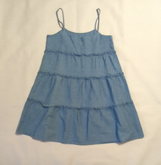 J for Justify Size Small Chambray Adjustable Strap Tiered Sundress EUC
