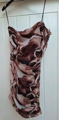 PINK VANILLA MINI DRESS BODYCON SLIP BROWN SIZE 12