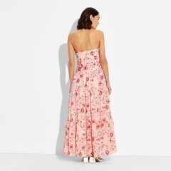 Women Strapless Tiered Corest Maxi Dress – Wild Fable Pink Floral S