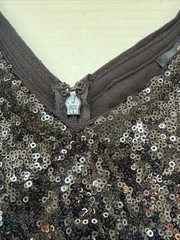 Ella Moss Black Sequined Sleeveless Cocktail Party Evening Dress Sz L Large