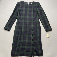 VTG 70s DS BrooksBrothers Black Watch Tartan Plaid Dress Wool Preppy Ivy So 4