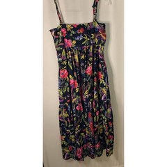 Custom Handmade Floral Side Zip Closure Spaghetti Tie Strap Ruffle Maxi Dress