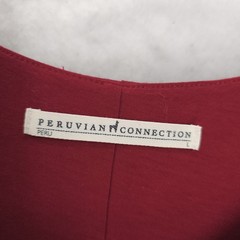 PERUVIAN CONNECTION Grenadine Celeste Midi Dress Belted Pima Cotton Blend LARGE