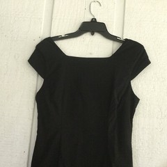 Helmut Lang Cap Sleeve Full Zip Back Sheath Dress Color Black Size 10