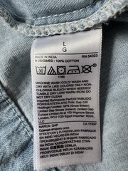 Gap Denim Shirt Dress Light Wash Chambray Button Front Pocket Casual Size Large