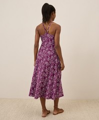 Pact Women&rsquo;s Fit & Flare Midi Dress Medium Short Looking Glass Floral Sangria