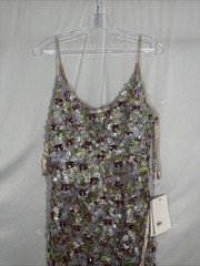 NWT MAC DUGGAL [ 12 ] 6153 Sleeveless Floral Paillette Embellish Mesh Gown S2021