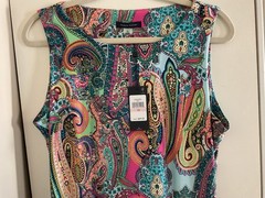 Tommy Hilfiger NWT $89 Paisley Shift Dress Sleeveless Chic 100% Polyester Sz 10