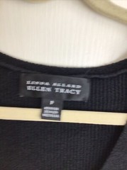 Linda Allard Ellen Tracy black V-neck sweater dress P/S