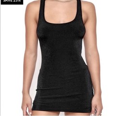 NWT Tiger Mist Gallagher Black Bodycon Mini Dress Racerback Stretch Sexy Small