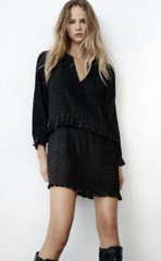 NWT Zara MICRO DOT MINI DRESS BLACK/WHITE Size S Small