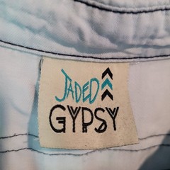 Jaded Gypsy Sz L/XL Fresh Picked Cotton Button Front Sleeveless Flour Sack Dress