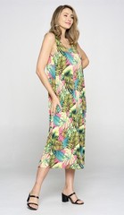 JOSTAR Slinky LONG TANK DRESS Pink Poly Spandex Knit W311 S M L XL 2X 3X