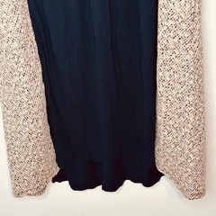 LOGO by Lori Goldstein Black Textured Sleeve Midi Dress Women&rsquo;s XL NWT