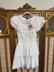 NWT LoveShackFancy x Target Penelope Double Ruffle Dress White XS 100% Cotton