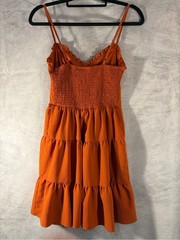 No Boundaries Rust Orange Tiered Mini Dress XS 0-2 Adjustable Straps