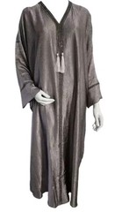 SS26 Quality Ladies Premium Crushed Satin Frasha Abaya Diamante Lilac Size 54