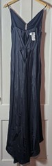 VTG Besty Adams Dress 8 Formal Hi-Low Gown Black Chiffon Rhinestones Fairycore