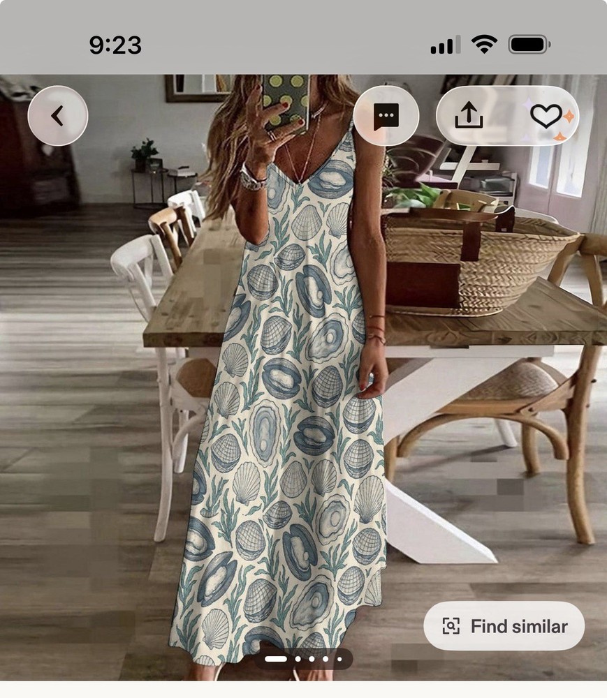 Oyster Shell Print Dress Plus Size