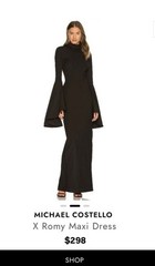 Michael Costello X Revolve Size S Black Long Sleeve Maxi Dress