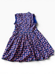 Hanout Boutique Alexia Majorelle Cotton Dress Blue Geometric Size XS / S