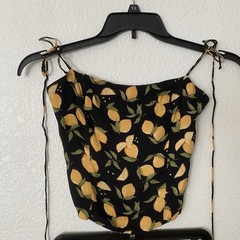 Reformation Lemon Print Margot Skirt and Meyer Top
