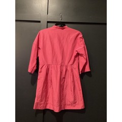 Caliban Coral poppy Pink 3/4 sleeve cotton silk shirt mini dress size M 42 6