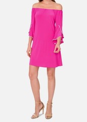 MSK Women&rsquo;s Pink Off-the-Shoulder Ruffled-Cuff Dress Size M.