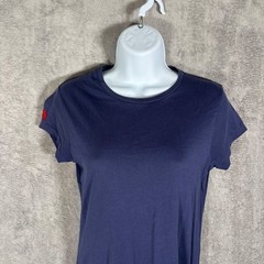Polo Ralph Lauren Navy Blue Cotton Short Sleeve Maxi T-Shirt Dress Womens Medium